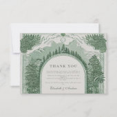 ロマンチックな森の風景 サンキューカード (正面)