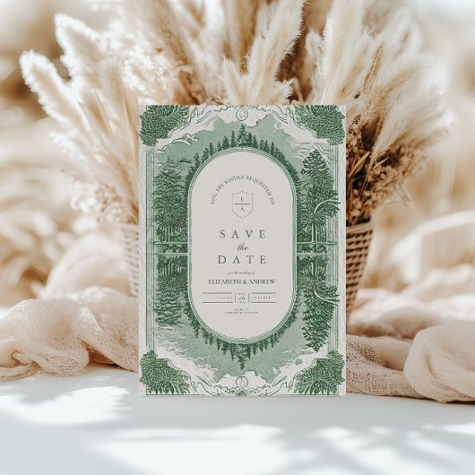 ロマンチックな森の風景 セーブザデート