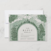 ロマンチックな森の風景 出欠カード (正面)