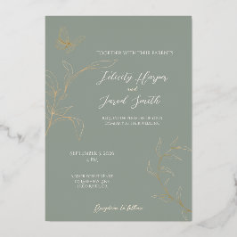 ロマンチックな森結婚式招待状- 箔招待状