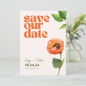 ロマンチックな植物性の愛は日付を保存 招待状 (スタンド正面)