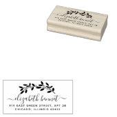 ロマンチックな植物性の筆記体差出人住所 ラバースタンプ (押印)