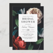 ロマンチックな植物性ブライダルシャワー招待V 01 招待状 (正面/裏面)