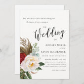 ロマンチックな植物結婚フローラズ 招待状 (正面/裏面)
