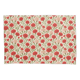 ロマンチックな植物赤カーネーションフローラ 枕カバー