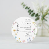 ロマンチックな植物野結婚花のメニューカード シーズンカード (スタンド正面)