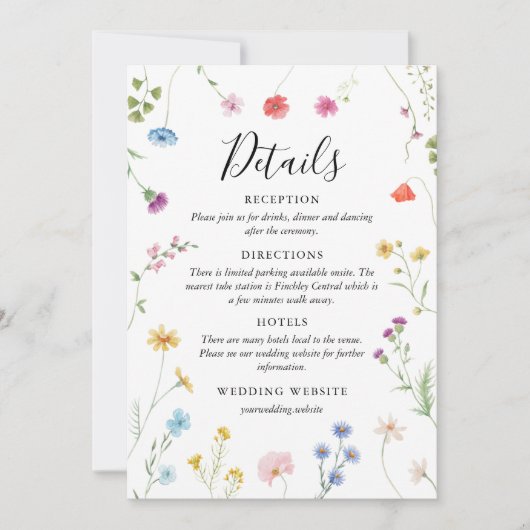 ロマンチックな植物野結婚花の詳細カード シーズンカード (正面)