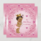 ロマンチックな民族プリンセスラブハートベビーシャワー 招待状 (正面/裏面)
