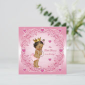 ロマンチックな民族プリンセスラブハートベビーシャワー 招待状 (スタンド正面)