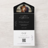 ロマンチックな気分結婚の植物写真すべてI オールインワン招待状 (内側)