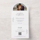 ロマンチックな気分結婚QRコードの写真すべてI オールインワン招待状 (内側)