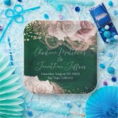 ロマンチックな水のカラーバラオンエメラルドグリーン結婚ズ ペーパープレート (パーティー)