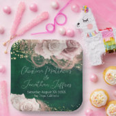 ロマンチックな水のカラーバラオンエメラルドグリーン結婚ズ ペーパープレート (パーティー)