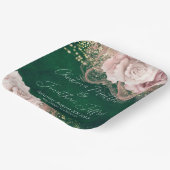 ロマンチックな水のカラーバラオンエメラルドグリーン結婚ズ ペーパープレート (傾斜あり)