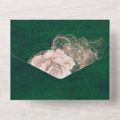 ロマンチックな水のカラーバラオンエメラルドグリーン オールインワン招待状 (裏面)