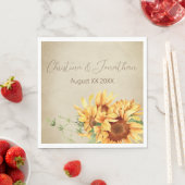 ロマンチックな水の色のひまわり色あせた羊皮紙 スタンダードランチョンナプキン (インサイチュ)