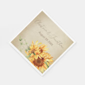 ロマンチックな水の色のひまわり色あせた羊皮紙 スタンダードランチョンナプキン (角)