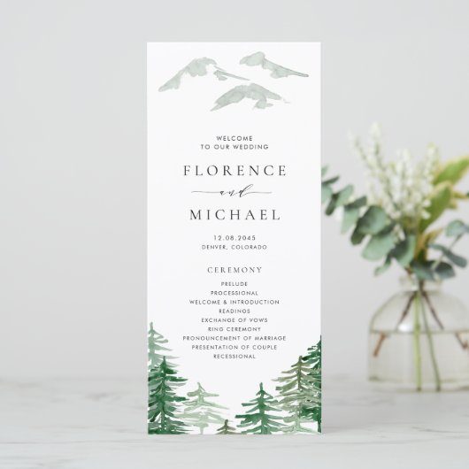 ロマンチックな水の色のウッドラ結婚ンド プログラム (スタンド正面)