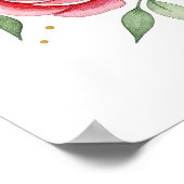 ロマンチックな水の色のハートと金ゴールドきらめき ポスター (角)