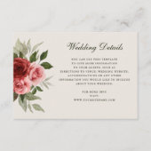 ロマンチックな水の色のバラエレガントな結婚式の詳細 エンクロージャーカード (正面)