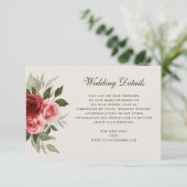 ロマンチックな水の色のバラエレガントな結婚式の詳細 エンクロージャーカード (スタンド正面)