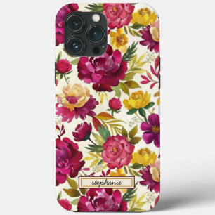 ロマンチックな水の色のバラパターン名 iPhone 13 PRO MAXケース