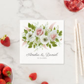 ロマンチックな水の色のバラ結婚フローラのナプキン スタンダードカクテルナプキン (インサイチュ)