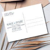 ロマンチックな水の色のビーチ結婚式日付を保存 案内ポストカード