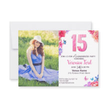 ロマンチックな水の色のフローラの招待と写真