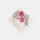 ロマンチックな水の色のフローラカントリーウェディング スタンダードカクテルナプキン (角)