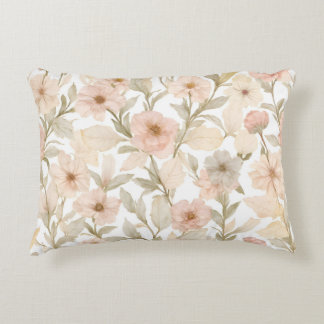 ロマンチックな水の色のフローラシームレスなパターンでDus アクセントクッション
