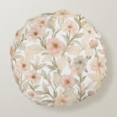 ロマンチックな水の色のフローラシームレスなパターンでDus ラウンドクッション (裏面)