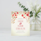 ロマンチックな水の色のフローラ素朴日付を保存 案内ポストカード (スタンド正面)