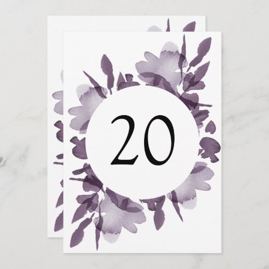 ロマンチックな水の色のフローラ結婚アメジストのテーブル (正面/裏面)