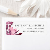 ロマンチックな水の色のフローラ結婚プラム ラベル (インサイチュ)