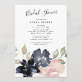 ロマンチックな水の色のブライダルシャワーの招待 (正面)