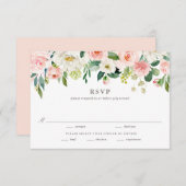 ロマンチックな水の色の春結婚開花ズエントリー 出欠カード (正面/裏面)