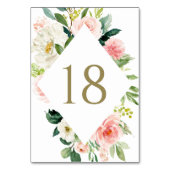 ロマンチックな水の色の春開花結婚ズ テーブルナンバー (裏面)