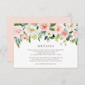 ロマンチックな水の色の春開花結婚ズ 出欠カード (正面/裏面)