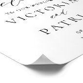 ロマンチックな水の色の桃の花模様結婚ズウェルカム ポスター (角)