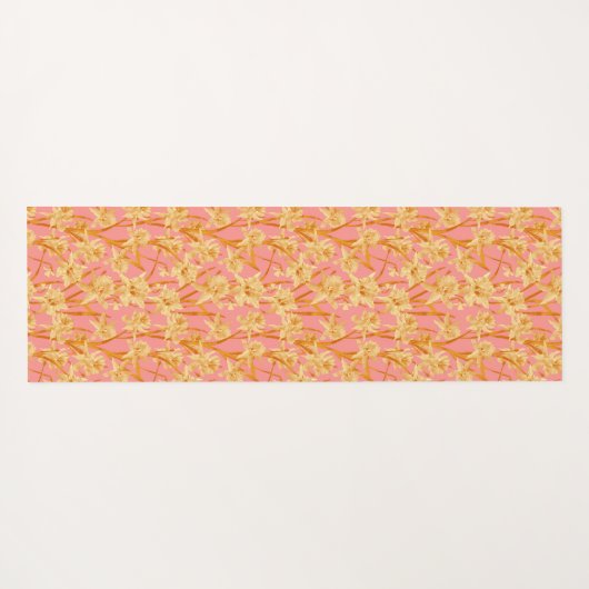 ロマンチックな水の色の水仙のパターン ヨガマット (裏面(横))