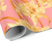 ロマンチックな水の色の水仙のパターン ラッピングペーパー (ロールコーナー)