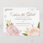 ロマンチックな水の色の牡丹は日付はがきを保存 案内ポストカード (正面/裏面)