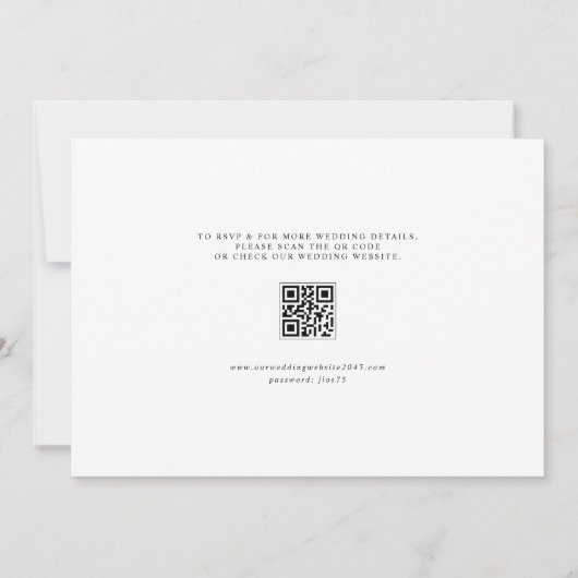 ロマンチックな水の色の秋の開花フローラQRコード セーブザデート (裏面)