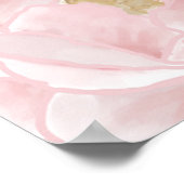 ロマンチックな水の色の結婚花の歓迎サイン ポスター (角)