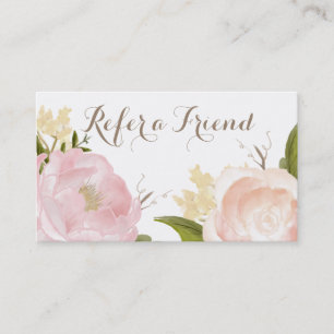 ロマンチックな水の色の花が友人カードを参照 紹介カード