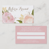 ロマンチックな水の色の花が友人カードを参照 紹介カード (正面/裏面)