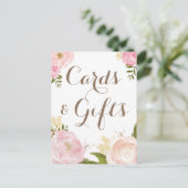 ロマンチックな水の色の花のカード&ギフト結婚ズ ポストカード (スタンド正面)