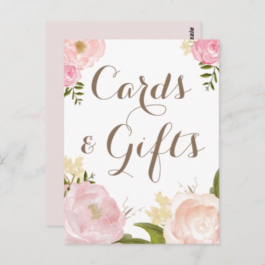 ロマンチックな水の色の花のカード&ギフト結婚ズ ポストカード (正面/裏面)