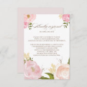 ロマンチックな水の色の花の結婚式RSVPカードII 出欠カード (正面/裏面)